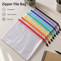 Sac de rangement portable et étanche personnalisé en gros avec fermeture éclair, pochette en maille pour documents, stylos et surligneurs