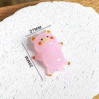 Pendentif en verre soufflé en forme de cochon mignon, décoration artisanale pour la Saint-Valentin, mini décoration de bureau en verre