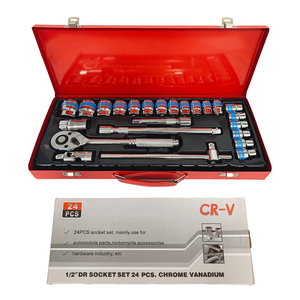 Kit d'outils multifonctions en aluminium, 24 pièces, clé à douille à cliquet en fer, boîte à outils, ensembles d'outils à main - Product Image 2