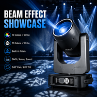 Luz Móvil de Haz de 200W 300W con Anillo LED, Gobo, Prisma, 20 Canales DMX512, Pan 540 °   Inclinación 270 °   Pantalla LCD para Club, Bar, Conciertos, Bodas