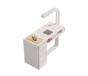 Table de manucure moderne blanche en promotion avec éclairage LED et aspirateur de poussière, ensemble table et chaise de manucure individuelle, table à ongles - Product Image 3