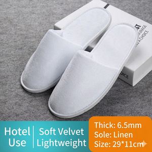 Chaussons en coton OEM en gros, écologiques, respirants, jetables, pour spa, mariage, hôtel, avec logo personnalisé - Product Image 3