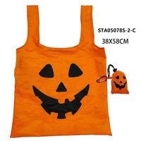 Sac cadeau de rangement avec logo personnalisé pour Halloween sac cadeau de fête citrouille bonbons réutilisable pratique pliable rétractable sac à main