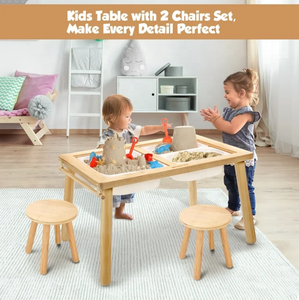 Montessori Solid Wood Kids Sensory Activity <strong>Table</strong> with Chairs <strong>Toddler</strong> <strong>Play</strong> Study Dining Set Daycare School Wholesale OEM - Product Image 2