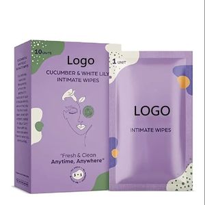 <span class=keywords><strong>Lingettes</strong></span> féminines 100% biodégradables en <span class=keywords><strong>bambou</strong></span> équilibré PH pour les soins intimes - Product Image 1