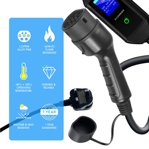 Cabezal de carga tipo 2 con enchufe del Reino Unido, pistola de carga EV portátil con corriente ajustable para estaciones de carga de automóviles eléctricos domésticos - Product Image 6