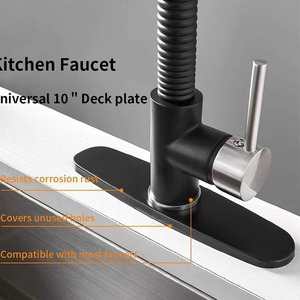 Cubierta Decorativa para Base de Grifo Bingtao, Panel de Acero Inoxidable Cepillado Negro, Accesorio para Grifo de Baño de Tres Orificios - Product Image 4
