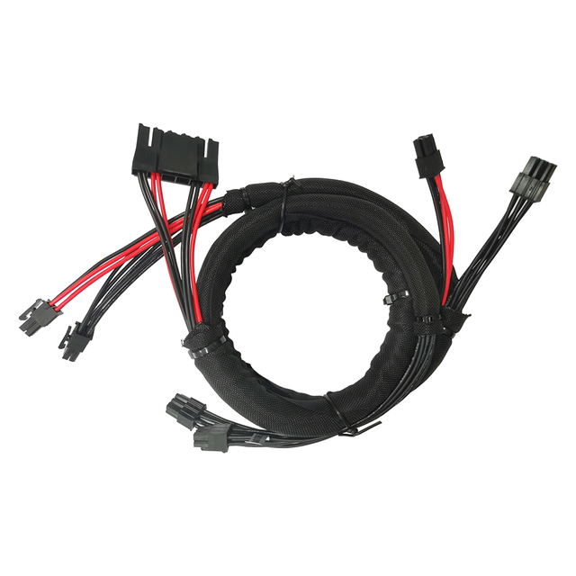Custom Nylon Mesh Power Supply Harness 4~6Pin Wrapped Copper Conductor PVC Insulation Factory Size Per Required Instrumentation