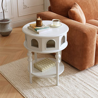 Table basse en bois massif de style français, table d'appoint, table d'angle, table de chevet, petite table de balcon, table de loisirs, mobilier de maison dissimulé