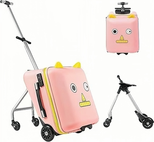 Nouvelle <span class=keywords><strong>valise</strong></span> de dessin animé pour les enfants peuvent s'asseoir <span class=keywords><strong>cabine</strong></span> d'embarquement bagages valises pour enfants voyage paresseux chariot étui bébé marcheur boîte roue - Product Image 3