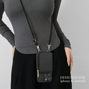 RFID blocco cerniera custodia a portafoglio per <span class=keywords><strong>iPhone</strong></span> Flip Pu in <span class=keywords><strong>pelle</strong></span> borsetta <span class=keywords><strong>Cover</strong></span> del telefono con titolare della carta e tracolla cordino - Product Image 5