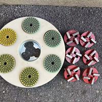 Ensemble de disques de ponçage électriques diamantés de 17 pouces (380 mm) pour ponceuse à sol |   Meulage et polissage du béton