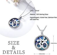 925 Sterling Silver Abalone Shell Yoga Aum Om Ohm Symbole Pendentif Collier pour Femmes