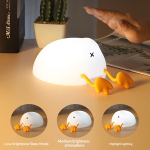 Veilleuse créative en silicone en forme de cul de canard, lampe de chevet à pression, lampe d'alimentation à brancher, intensité réglable 36V, ambiance de chambre et de bureau - Product Image 1