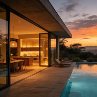 Servicio de Diseño Arquitectónico de Villas Modernas, Plan de Casa de 3 Pisos Personalizado con Vista Panorámica y Piscina