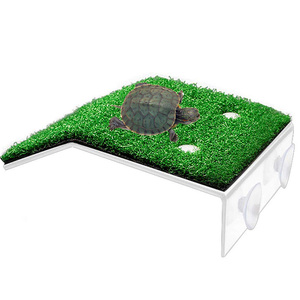 Schildkröten-Ruheterrasse mit Simulationsgras, Rasen-Schildkröten-Kletterleiter, Schildkröten-Ruheterrasse für Reptilien - Product Image 1