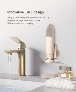 Wireless Sonic Scrubber Machine Facial <strong>Cleaning</strong> Electric Face Wash Brush with LED Lights