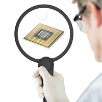 Handheld Rechargeable LED Screen Magnifier 130mm Large Lens 3X/5X/8X 49 LEDs Tri-Color Light Flexible Guide ABS+PMMA Home
