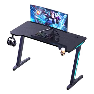 NBHY Hochwertiger RGB Gamer Tisch Bureau Gaming Computer Schreibtisch LED Tischs piel mit Headset und Cup Hanger