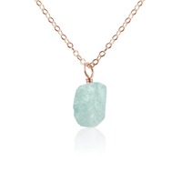 Collier de pierres précieuses brutes aigue-marine 8-10mm Collier pendentif en pierre naturelle Bijoux de naissance Collier aigue-marine brute pour femme