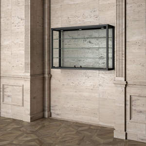 Vitrine de musée en fer 95x25x80 cm avec 3 spots LED et 3 étagères en verre pour l'exposition - Product Image 1