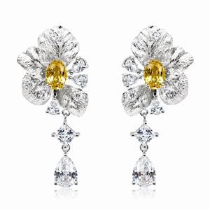 UM Jewelry 925 <b>Silver</b> Cultivated Gemstone Zircon Engagement <b>Earrings</b> for Daily Wear Wedding Anniversary Gifts - Product Image 1