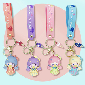 Nouveau 2025 Porte-clés de dessin animé 'Bubble Girl' en PVC souple et léger, avec motif de poupée mignonne, idéal comme petit cadeau, décoration pour sac d'école et pendentif de voiture - Product Image 1