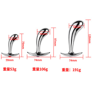 Volwassen Seksproducten Thrumb Shape Metal Dildo Anale En Vaginale Massage Plug Voor Vrouwen - Product Image 3