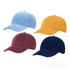 Gorra de Béisbol de Pana con Diseño de Logotipo Personalizado, Estilo Retro de 6 Paneles, con Cordón Grueso y Correa Ajustable con Hebilla - Product Image 1