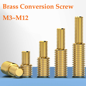 Adaptador de latón de doble cabezal con rosca reductora continua M3 M4 M5 M6 M8 M10, conversión macho-macho, <span class=keywords><strong>perno</strong></span> de ajuste para ordenador - Product Image 1