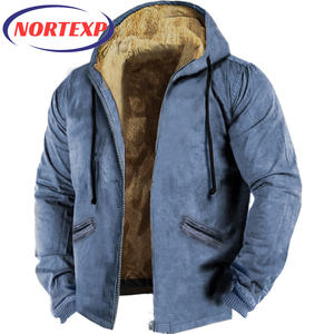 Multicolore tinta unita <span class=keywords><strong>felpa</strong></span> <span class=keywords><strong>con</strong></span> cappuccio stampata 3D <span class=keywords><strong>con</strong></span> fodera in pile <span class=keywords><strong>marrone</strong></span> cappotto di cotone ricamato e sbuffato inverno formato XL - Product Image 2