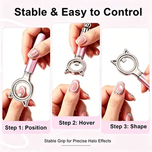 <b>Cat</b> Ear Shape Halo <b>Cat</b> Eye Nail Magnet Strong <b>Ring</b> Magnetic Tool for Glass Bead Side Light Nail Art DIY Magnetic Gel Manicure - Product Image 4