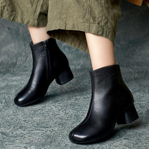 Botas de Invierno Otoño, Estilo Británico, Elegantes, de Piel Vacuna, Punta Redonda, Sin Cordones, con Punta de Acero, Impermeables, hasta la Rodilla - Product Image 4