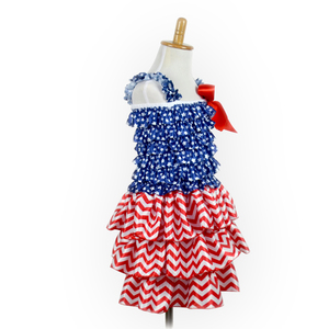 Robes d'été 2022 pour bébés filles de 1 an, à motif étoile, avec nœud, style patriotique et soleil, pour la fête du 4 juillet - Product Image 3