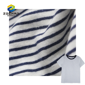 Échantillon gratuit 55% lin 45% viscose jersey à rayures <span class=keywords><strong>Lela</strong></span> Rose tissu pour vêtements - Product Image 1