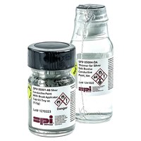 Kit SPI 05001-AB Peinture conductrice argentée 15,5 g + Diluant 05004-DA 30 ml pour la préparation d'échantillons SEM TEM