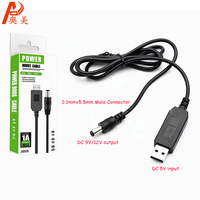 Câble de suralimentation 12V, adaptateur USB 5V vers 12V/9V, câble USB-DC amplificateur de tension pour routeurs, 1m pour routeurs optiques CAT et bandes LED