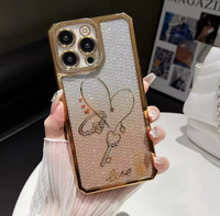 Nouvelle mode de luxe diamants décoration électrolytique boîtier de téléphone étui plus léger pour iphone 13 14 15 16 pro max couverture de téléphone portable