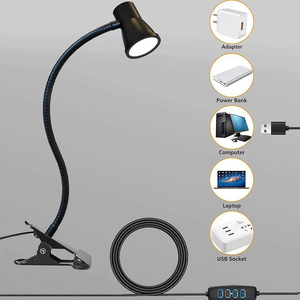 Flexible Gooseneck Clip‑On LED Desk <b>Lamp</b> Adjustable Clamp Reading Light Eye‑Care <b>Table</b> <b>Lamp</b> For Bedroom Dorm <b>Study</b> Office - Product Image 3