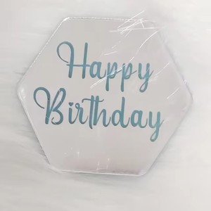 Adorno de Pastel de Acrílico en Forma de Corazón Hexagonal, Color Oro Rosa y Plata, con Grabado, para <span class=keywords><strong>Cumpleaños</strong></span>, Adorno de Cupcake, <span class=keywords><strong>Disco</strong></span> de Acrílico para Pastel, Día de la Madre - Product Image 5