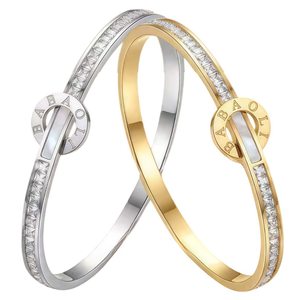 Bracelet en acier inoxydable résistant à l'eau et au ternissement, plaqué or 18 carats, avec zircon, bijoux de luxe pour femmes - Product Image 3