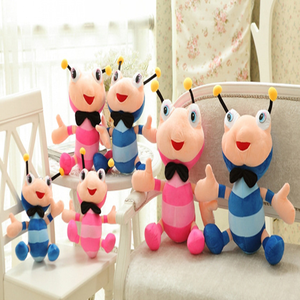 احتضان الأطفال باللون الأزرق الوردي ، لعبة حيوانات كرتونية قطيفة ، لعبة النمل المحشو بالحيوان - Product Image 5