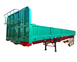 베스트 셀러 3 차축 화물 트레일러 40 톤 60 톤 드롭 다운 울타리 운송 세미 트레일러 40 피트 45 피트 화물 상자 세미 트레일러