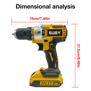Perceuse sans fil SUBY à double vitesse au lithium, tournevis domestique, avec 2 batteries - Product Image 3