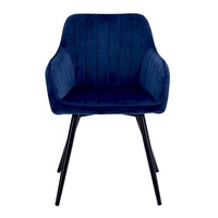 Fauteuil de salle à manger en velours tufté vertical de style nordique, fauteuil d'appoint rembourré pour la maison, l'hôtel et le restaurant