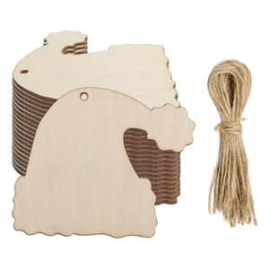 Wooden Christmas <b>Tree</b> <b>Ornaments</b> 12Pcs With Twine String Hanging Decorations For Holiday Craft DIY - Product Image 2