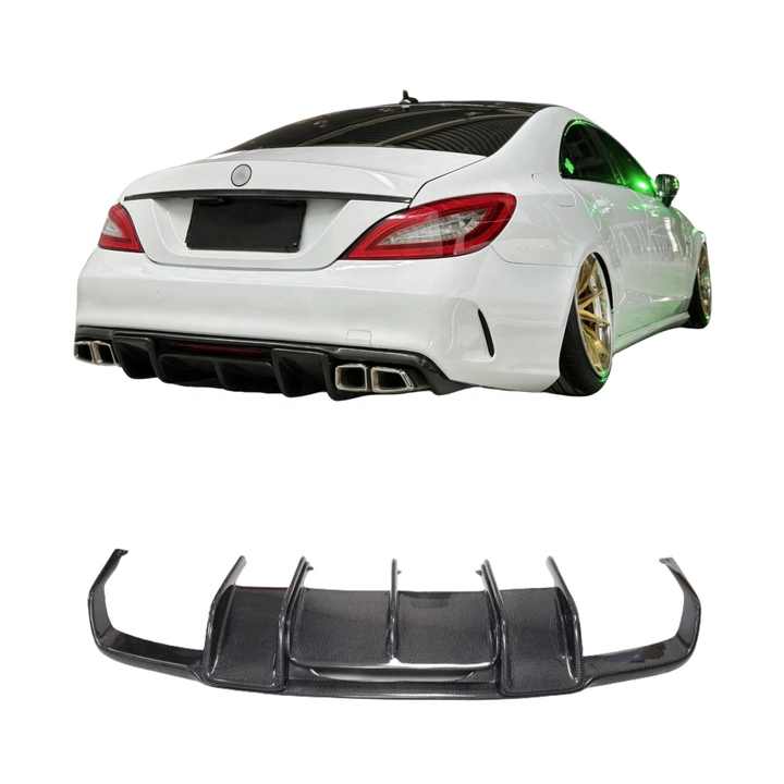 R Style Carbon Fiber Rear Bumper Diffuser for Mercedes Benz CLS Class ...