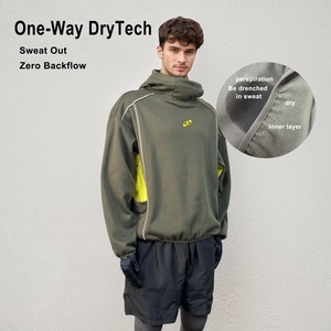 เสื้อฮู้ดดี้ผู้ชาย DryTech แห้งเร็ว เป็นมิตรกับสิ่งแวดล้อม ระบายความชื้นได้ดี แห้งไว สำหรับกิจกรรมเดินป่า ลายเรียบ สีพื้น สำหรับฤดูใบไม้ผลิ - Product Image 1