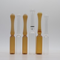 Ampoules d'injection médicale en verre ambiant plat clair 1ml 2ml 3ml 5ml bocaux durables emballés dans des cartons