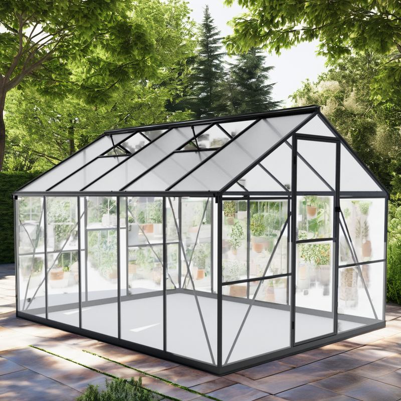 Villa Courtyard Home Aluminum Polycarbonate Greenhouse